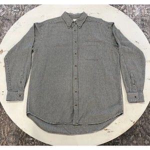 J.Crew Men Size LT Tall Oxford Cotton Long Sleeve Casual Shirt Sharks Tooth L